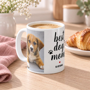 Best Dog Mom Ever Photo Paw Print Coffee Mug