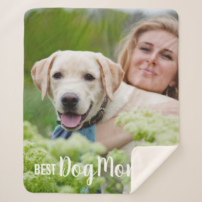 Best Dog Mom Ever Photo Sherpa Blanket (Front)