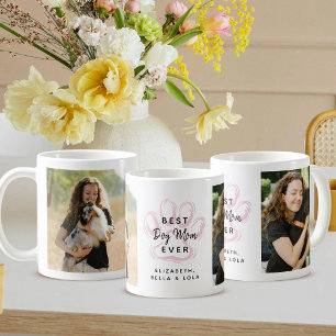 Best Dog Mom Ever Pink Paw Pet Photo Frame Coffee Mug