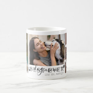 Best Dog Mom Ever Script 3 Photo Pawprints Coffee Mug