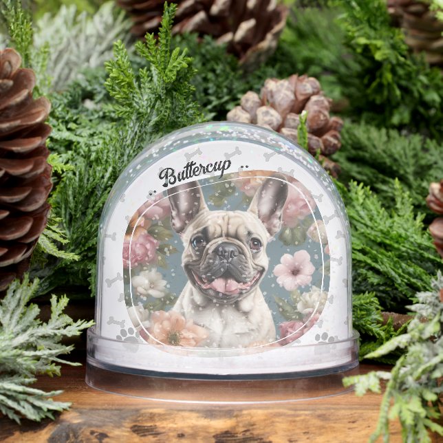 Best Dog Mom Ever Two Photo Snowglobe (Winter)