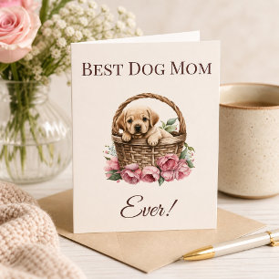 Best Dog Mom Ever Vintage Labrador Puppy Card