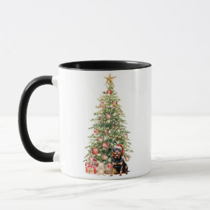 Best Dog Mom Ever Watercolor Christmas Rottweiler Mug