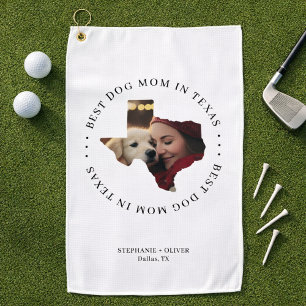 Best Dog Mom in Texas Personalized Photo Golf Towel