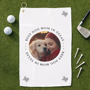 Best Dog Mom in Texas Personalized Photo Golf Towel