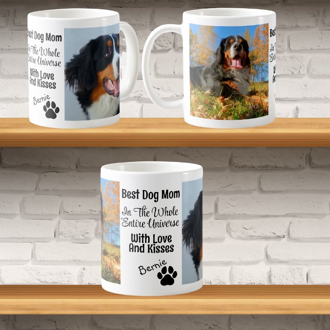 Best Dog Mom Personalized 2 Photo Coffee Mug (Creator Uploaded)