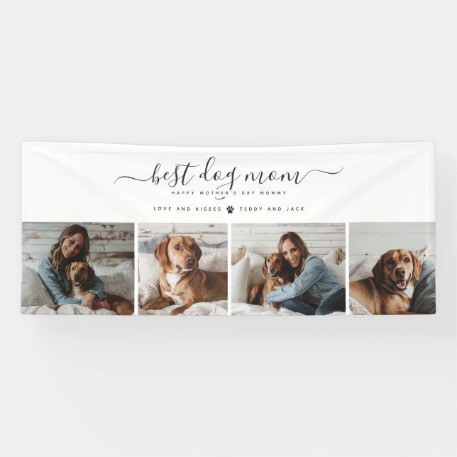 Best Dog Mom: Personalized Dog Photo Mother's Day Banner (Horizontal)