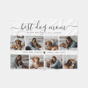 Best Dog Mom: Personalized Dog Photo Mother's Day Fleece Blanket