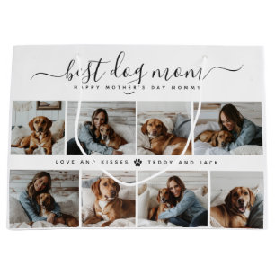 Best Dog Mom: Personalized Dog Photo Mother's Day Large Gift Bag