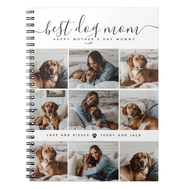 Best Dog Mom: Personalized Dog Photo Mother's Day Notebook (Front)