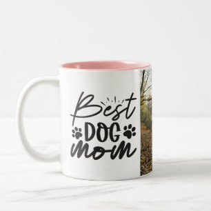 Best Dog Mom Personalized Dog Photo Two-Tone Coffee Mug