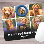 Best Dog Mom Pet Photo Mouse Pad<br><div class="desc">Personalized "Best Dog Mom Ever" 6 Photo Collage Mouse Pad. Celebrate her love and devotion to her furry friends with this custom mouse pad, designed to add a personal and practical touch to her workspace. "Best Dog Mom Ever" is elegantly displayed at the top in black text, creating a simple...</div>