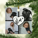 Best Dog Mom | Photo Collage Metal Ornament<br><div class="desc">Nothing says 'BEST DOG MOM' quite like this stunning photo collage Christmas ornament. Choose four of your favourite dog pictures and personalize this unique keepsake. Colours,  font styles,  it's all up to you. A perfect stocking stuffer that will surely remind her of her furry friend every Christmas.</div>