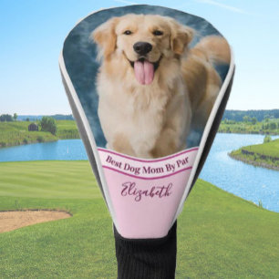 Best dog mom photo template golfer gift custom  golf head cover