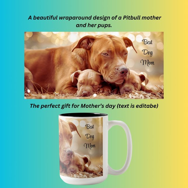 Best dog mom Pitbull  Two-Tone Coffee Mug (Creator Uploaded)