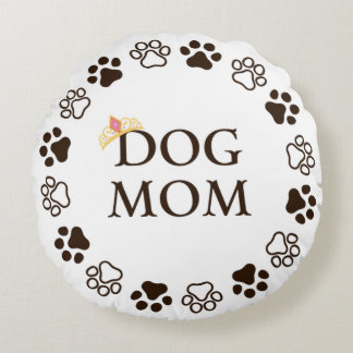 Best Dog Mom Round Pillow