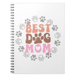 Best Dog Mom with Paw Prints Notebook