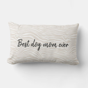 Best Dog Mom Zebra Print Lumbar Pillow