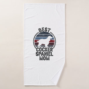 Best Dog Mother Mom - Vintage Cocker Spaniel  Bath Towel