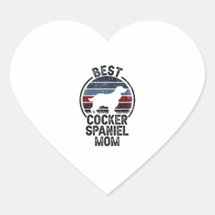 Best Dog Mother Mom - Vintage Cocker Spaniel  Heart Sticker