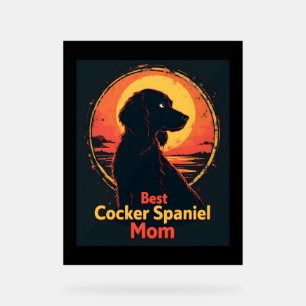 Best Dog Mother Mom - Vintage Cocker Spaniel T-Shi Acrylic Sign