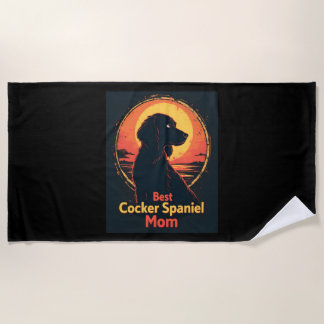 Best Dog Mother Mom - Vintage Cocker Spaniel T-Shi Beach Towel