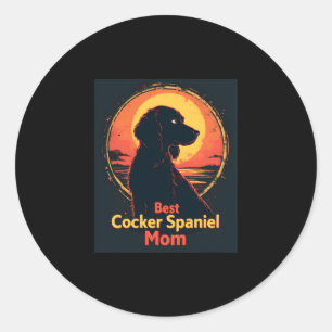 Best Dog Mother Mom - Vintage Cocker Spaniel T-Shi Classic Round Sticker