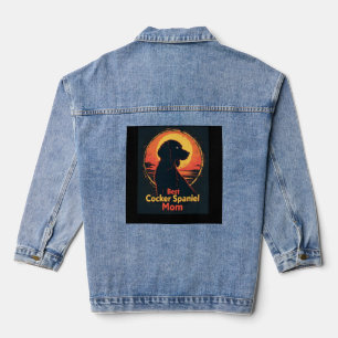 Best Dog Mother Mom - Vintage Cocker Spaniel T-Shi Denim Jacket