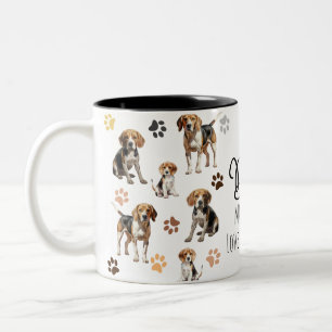 Best Dog Mum Ever Beagle Pattern Two-Tone Coffee Mug