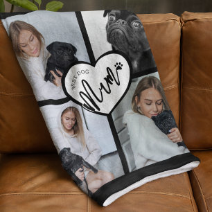 Best Dog Mum   Photo Collage Fleece Blanket