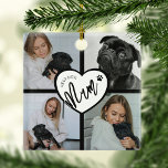 Best Dog Mum | Photo Collage Metal Ornament<br><div class="desc">Nothing says 'BEST DOG MUM' quite like this stunning photo collage Christmas ornament. Choose four of your favourite dog pictures and personalize this unique keepsake. Colours,  font styles,  it's all up to you. A perfect stocking stuffer that will surely remind her of her furry friend every Christmas.</div>