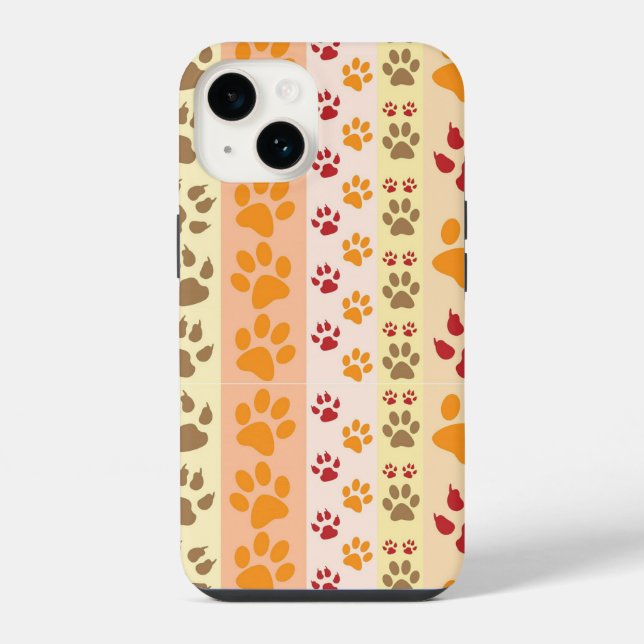 Best Dog Paw Print Pets Pattern iPhone Case (Back)