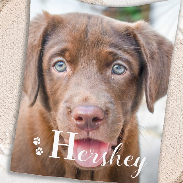 Best Dog Personalized Labrador Puppy Pet Photo Fleece Blanket (Creator Uploaded)
