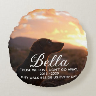 Best Dog Pet Loss Memorial Round Pillow