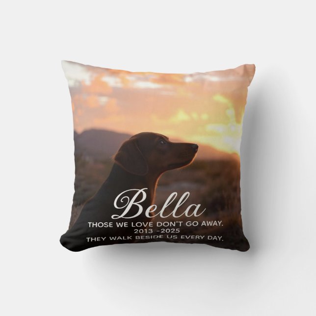 Best Dog Pet Loss Memorial Throw Pillow (Front)