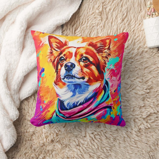 Best Dog Pet Paint Art Throw Pillow (Blanket)