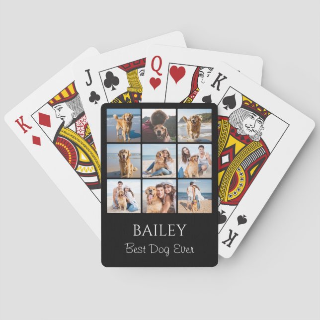 Best Dog Photo Collage Personalized  Playing Cards (Back)