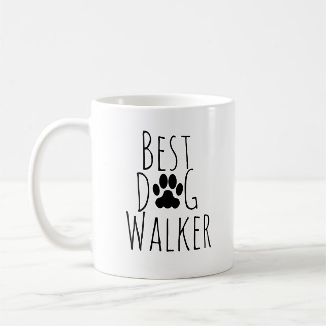 'Best Dog Walker' Charming Playful Pet-Lover Gift  Coffee Mug (Left)