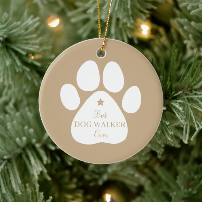 Best Dog Walker Ever, Ornement en céramique Emprei (Arbre)