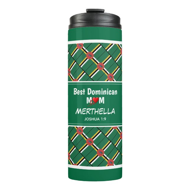BEST DOMINICAN MOM Patriotic Personalized Thermal Tumbler (Front)