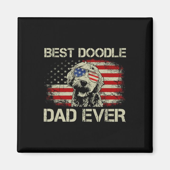 Best Doodle Dad Ever Goldendoodle 4th Of July Gift Magnet (Front)