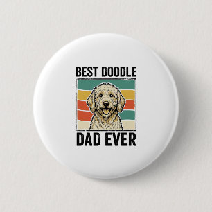 Best Doodle Dad Ever Vintage Dog Shirt Design_1 2 Inch Round Button