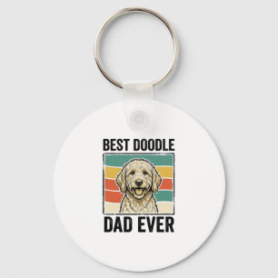 Best Doodle Dad Ever Vintage Dog Shirt Design_1 Keychain