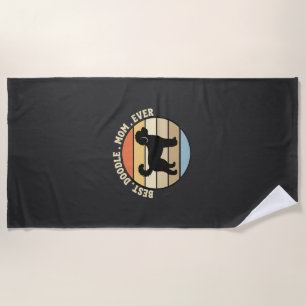 Best Doodle Mom Ever Retro Dog Beach Towel