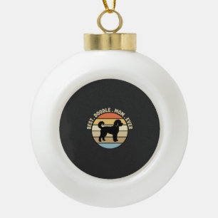 Best Doodle Mom Ever Retro Dog Ceramic Ball Christmas Ornament