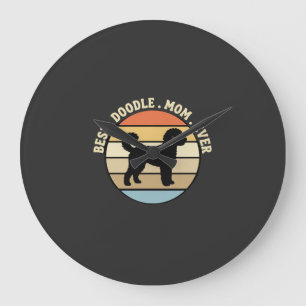 Best Doodle Mom Ever Retro Dog Large Clock