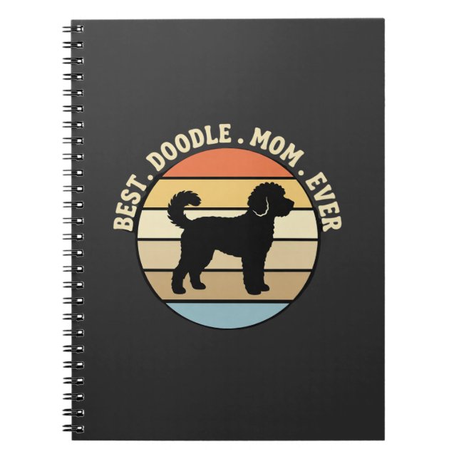 Best Doodle Mom Ever Retro Dog Notebook (Front)