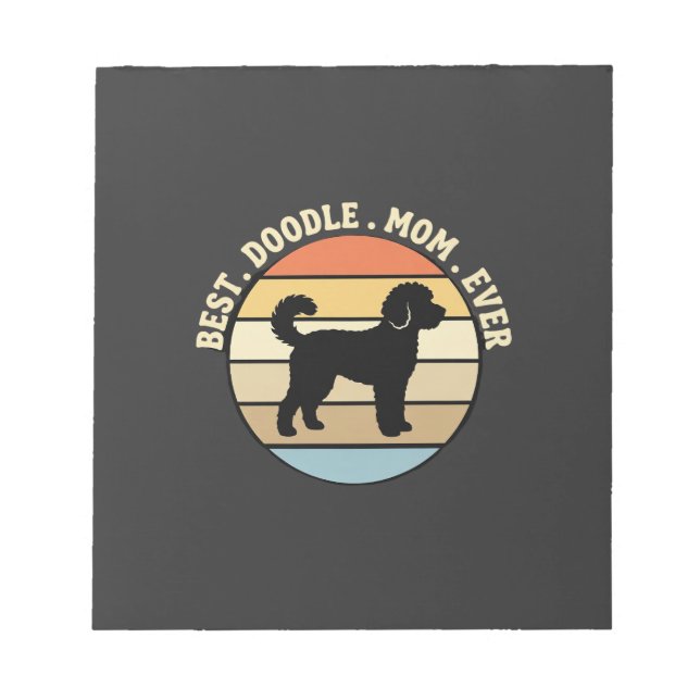 Best Doodle Mom Ever Retro Dog Notepad (Front)