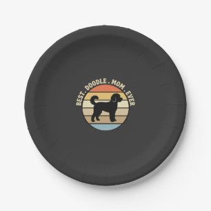 Best Doodle Mom Ever Retro Dog Paper Plate