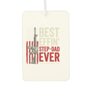 Best Effin Step-Dad Ever Patriotic Vintage Vector_ Air Freshener